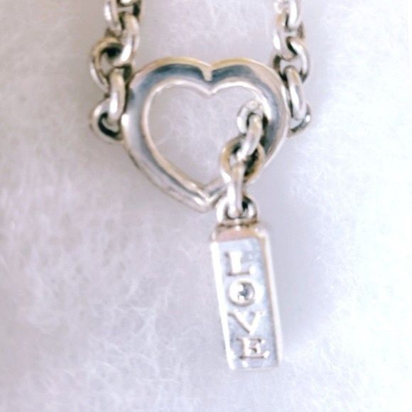 Diamond Bradford Exchange 925 Sterling Silver Charm Heart Bracelet 8" - Picture 7 of 14